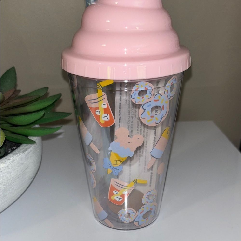 Disney Pink Ice Cream Tumbler with Straw